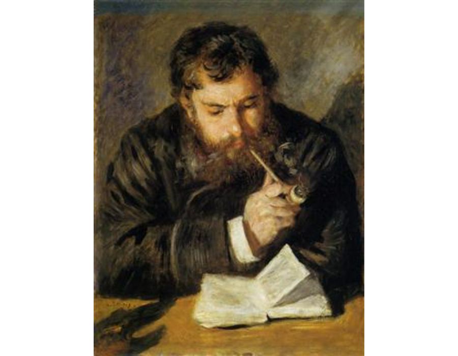Claude Monet Aka The Reader by Pierre Auguste Renoir