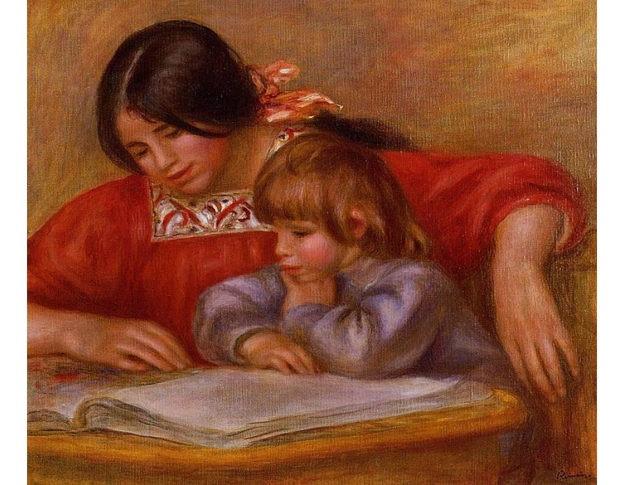 Leontine And Coco  by Pierre Auguste Renoir