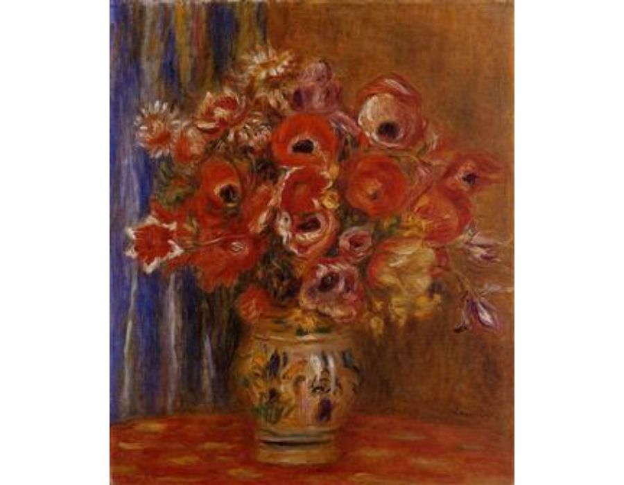 Vase Of Tulips And Anemones by Pierre Auguste Renoir