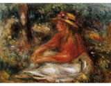 Young Girl Seated on the Grass Painting artwork preview
