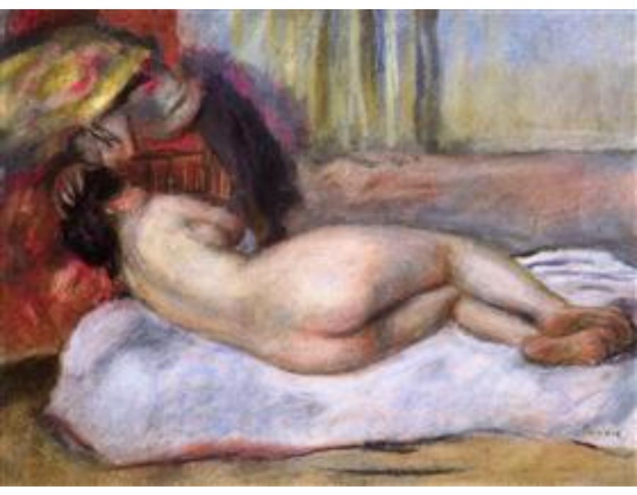 Sleeping Nude With Hat Aka Repose by Pierre Auguste Renoir