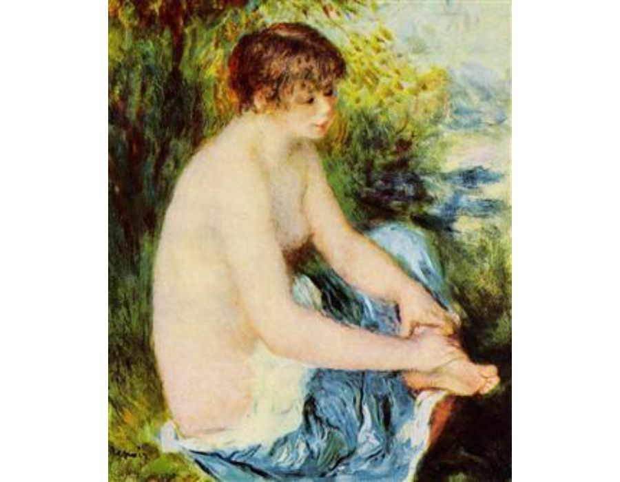 Small Nude In Blue by Pierre Auguste Renoir