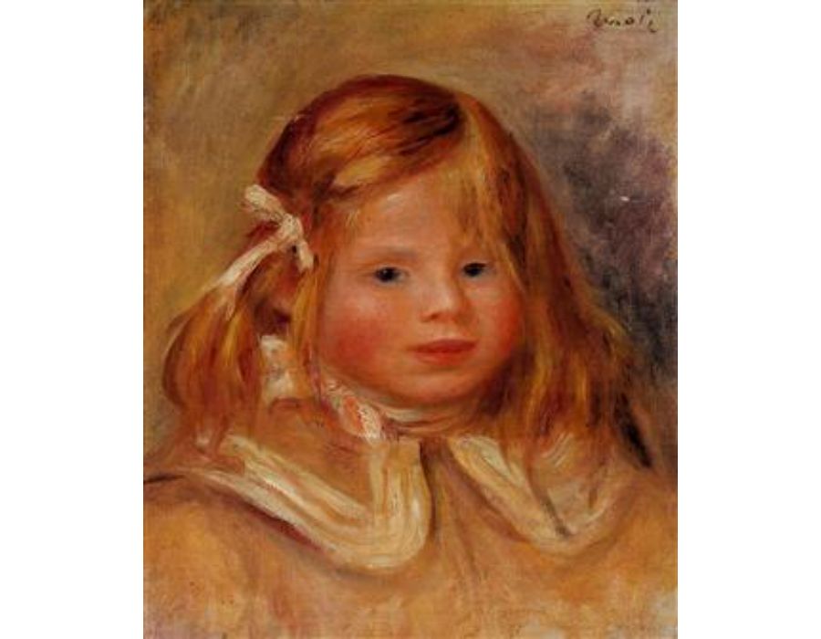 Coco In A Red Ribbon by Pierre Auguste Renoir