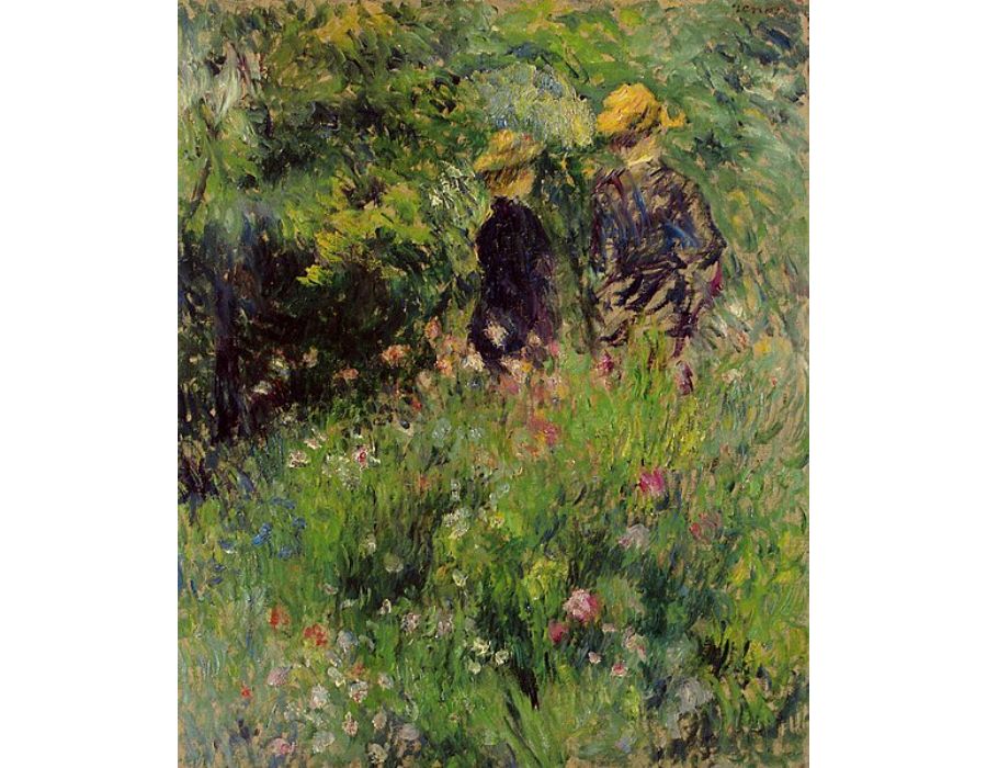 Conversation In A Rose Garden by Pierre Auguste Renoir