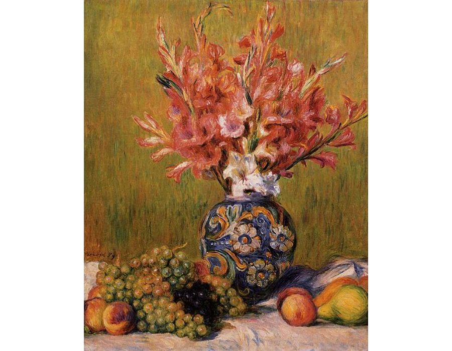 Still Life Flowers And Fruit by Pierre Auguste Renoir
