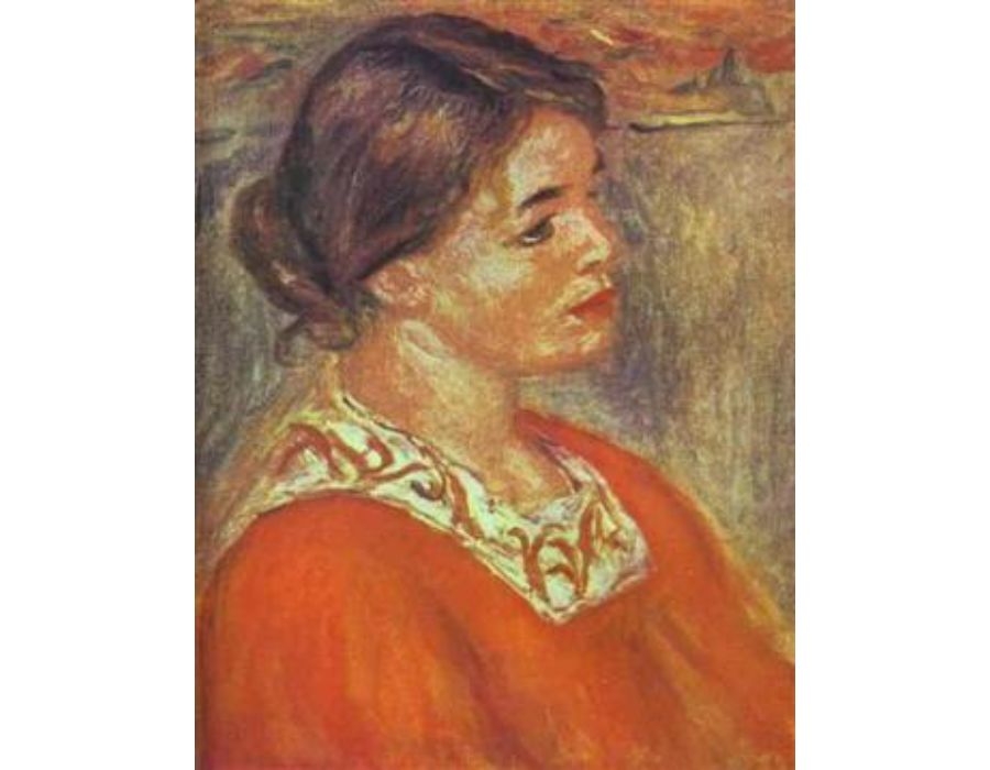 Woman in a Red Blouse 2 by Pierre Auguste Renoir