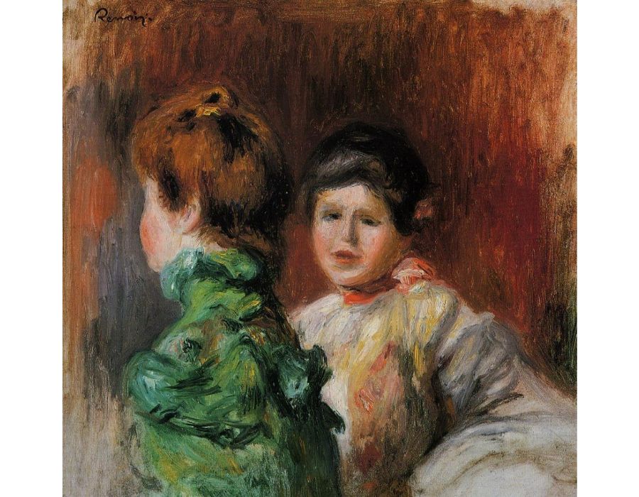 Study 'Two Women's Heads' by Pierre Auguste Renoir