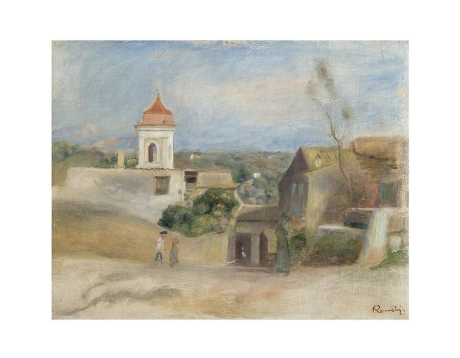Paysage Et Chapelle - Paysage A Cagnes by Pierre Auguste Renoir