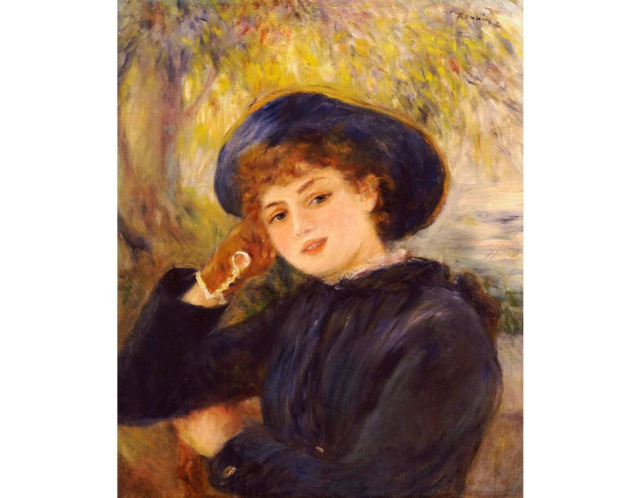 Mademoiselle Demarsy Aka Woman Leaning On Her Elbow by Pierre Auguste Renoir