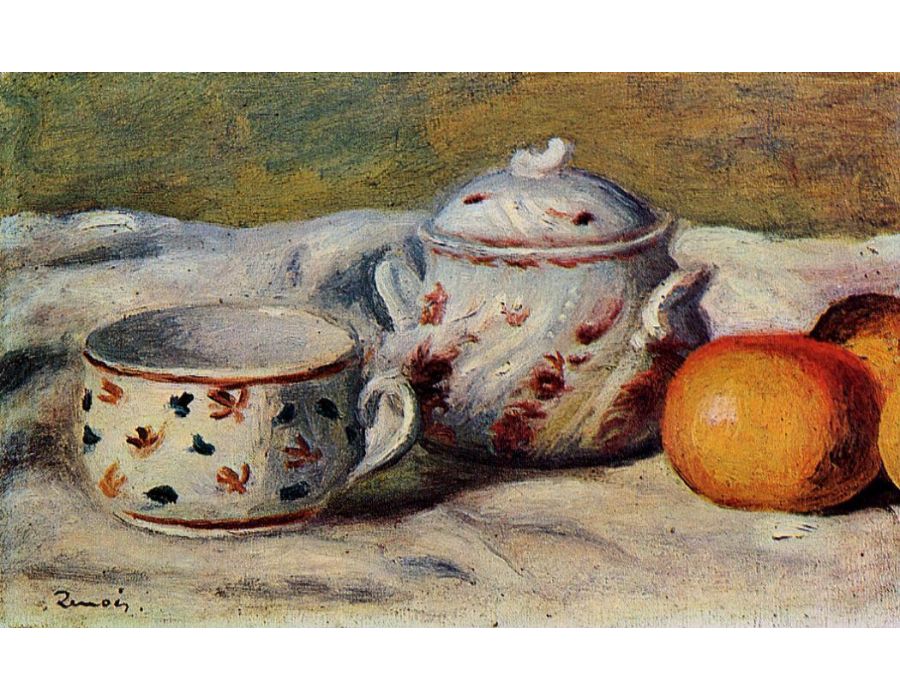 Still Life With Cup And Sugar Bowl by Pierre Auguste Renoir