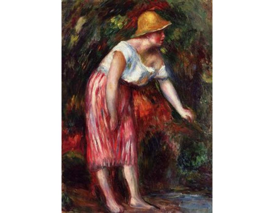 Woman In A Straw Hat by Pierre Auguste Renoir