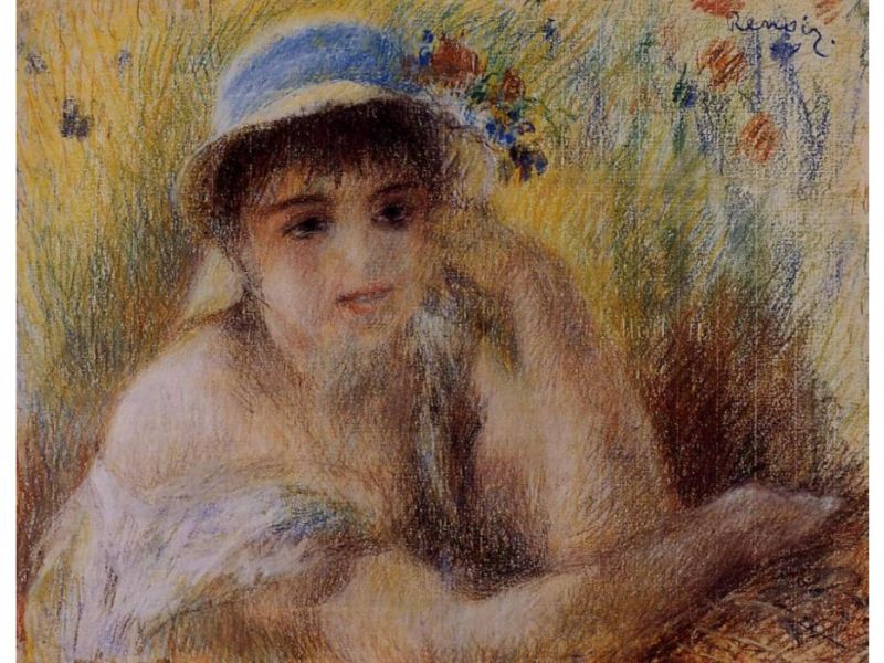 Woman In A Straw Hat2 by Pierre Auguste Renoir