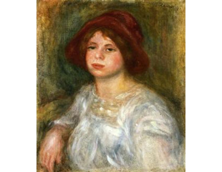 Girl in a Red Hat by Pierre Auguste Renoir