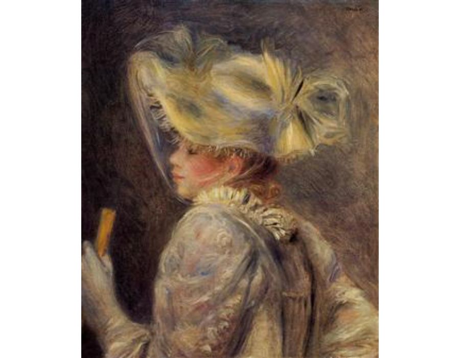 Woman In A White Hat by Pierre Auguste Renoir