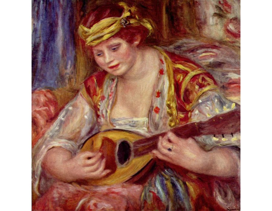 Woman with a mandolin by Pierre Auguste Renoir