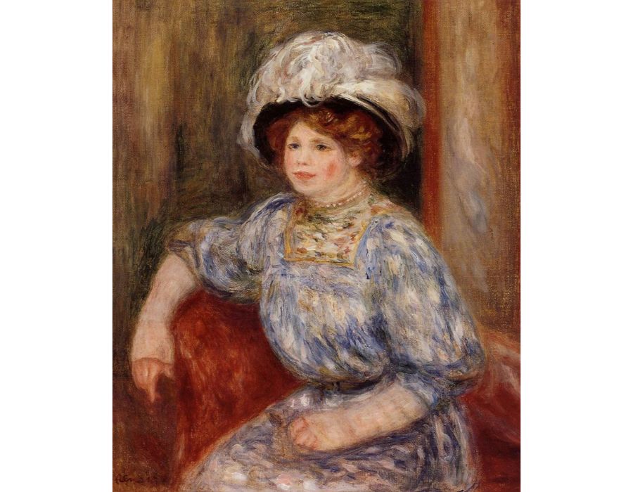 Woman In Blue by Pierre Auguste Renoir