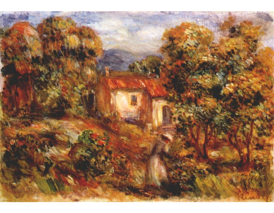 Woman picking flowers by Pierre Auguste Renoir