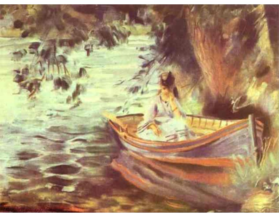 Woman in a Boat by Pierre Auguste Renoir