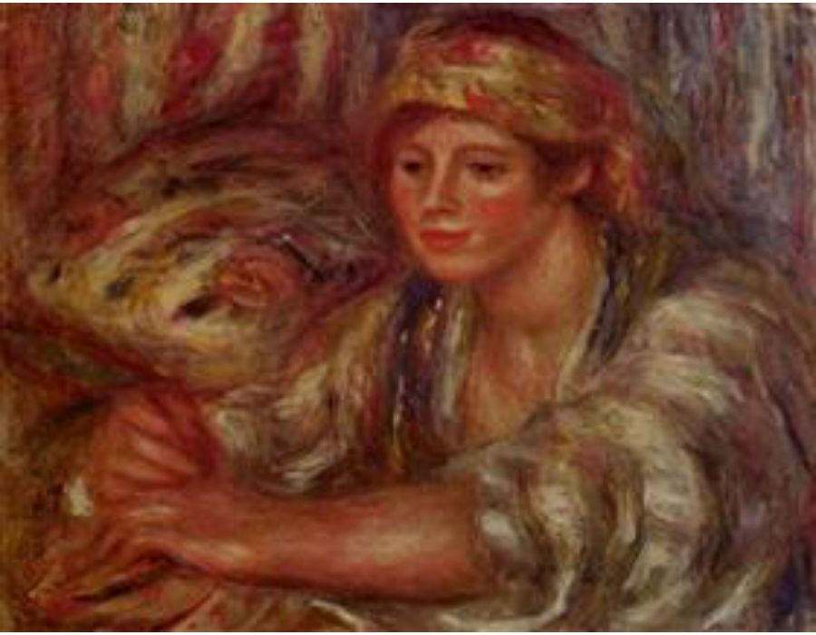 Woman Playing Cards by Pierre Auguste Renoir