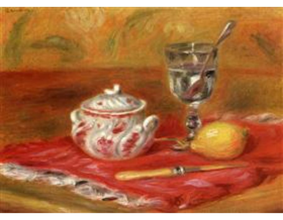Still LIfe with Glass and Lemon by Pierre Auguste Renoir