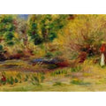 Woman Wearing A Hat In A Landscape by Pierre Auguste Renoir