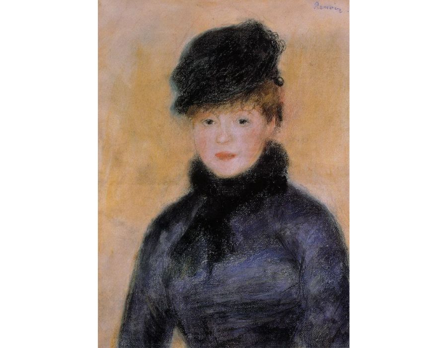 Woman With A Blue Blouse  by Pierre Auguste Renoir