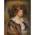 Jeune Fille En Bleu (Tete De Femme Blonde) by Pierre Auguste Renoir