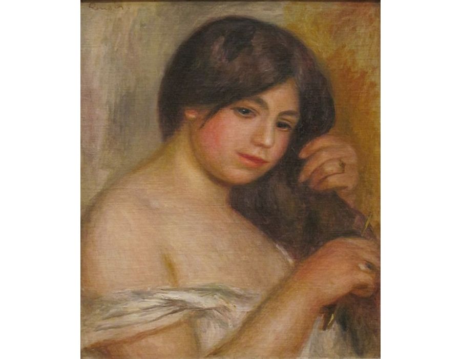 Woman Combing Her Hair