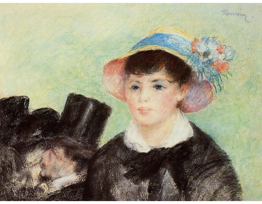 Young Woman in a Straw Hat 2 by Pierre Auguste Renoir