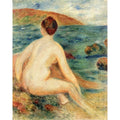 Nude Bather Seated By The Sea by Pierre Auguste Renoir