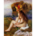 Nude In A Straw Hat by Pierre Auguste Renoir