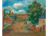Entree de village avec femme et enfant Painting artwork preview