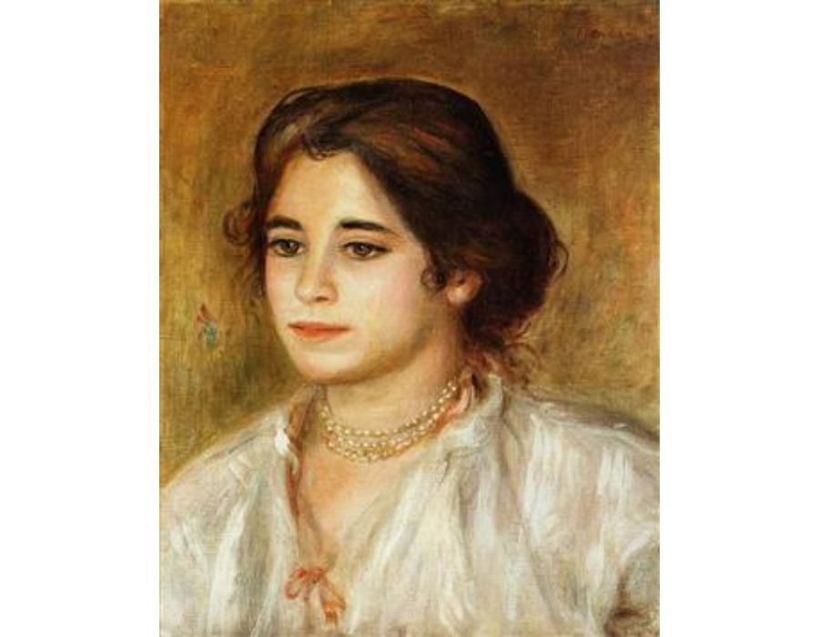 Gabrielle Wearing A Necklace by Pierre Auguste Renoir