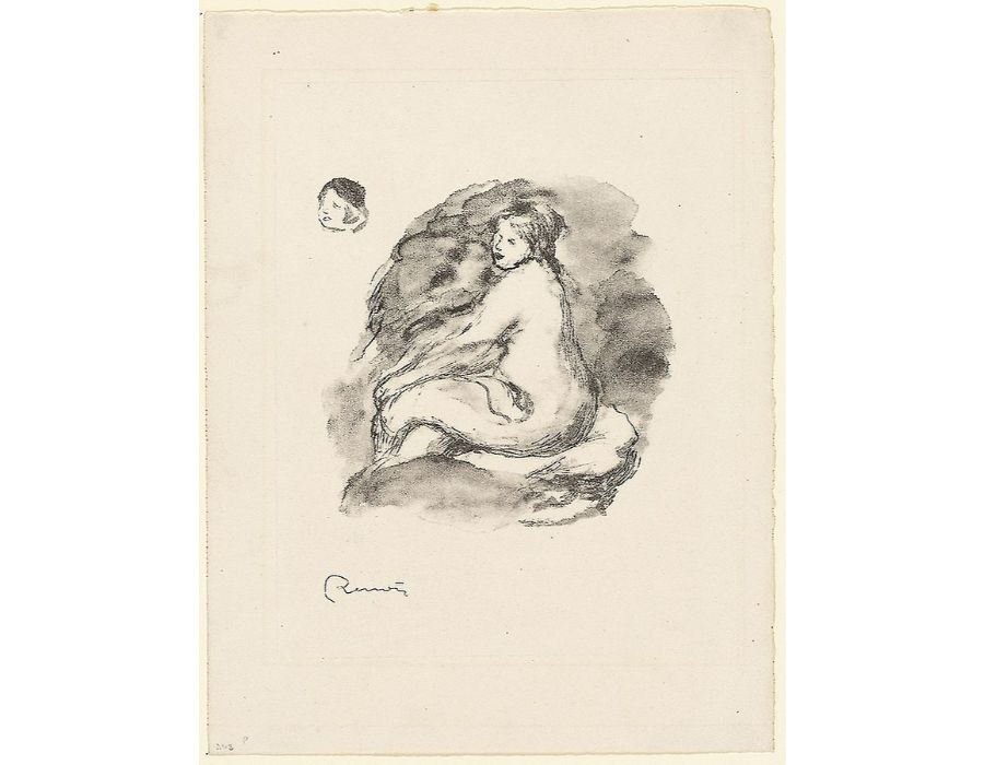 Study Of A Seated Nude by Pierre Auguste Renoir