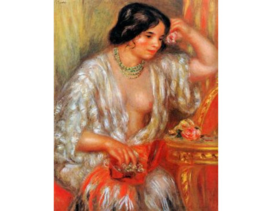 Gabrielle Wearing Jewelry by Pierre Auguste Renoir