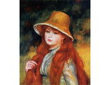 Young Girl In A Straw Hat Painting artwork preview