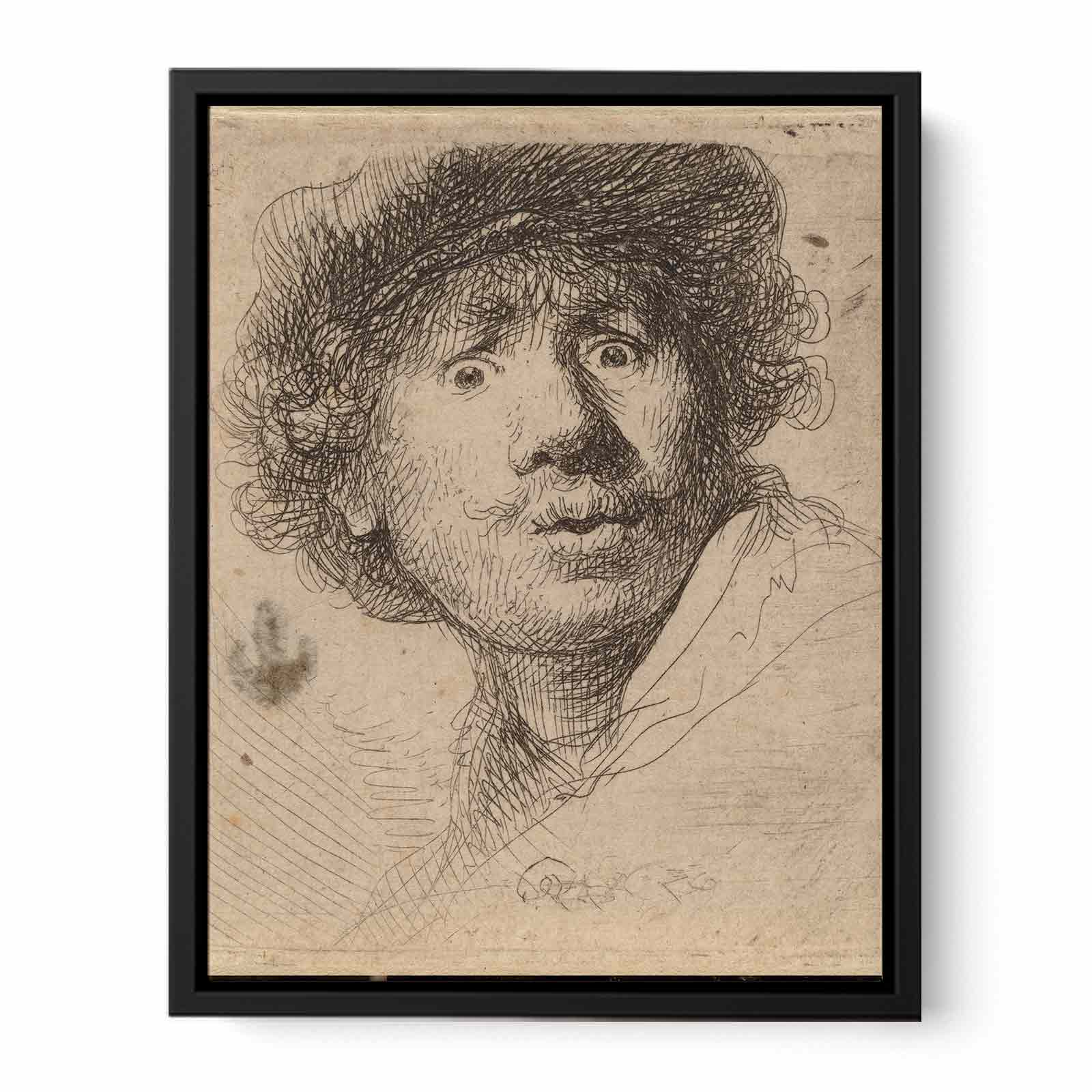 Self Portrait with a Cap, openmouthed Painting