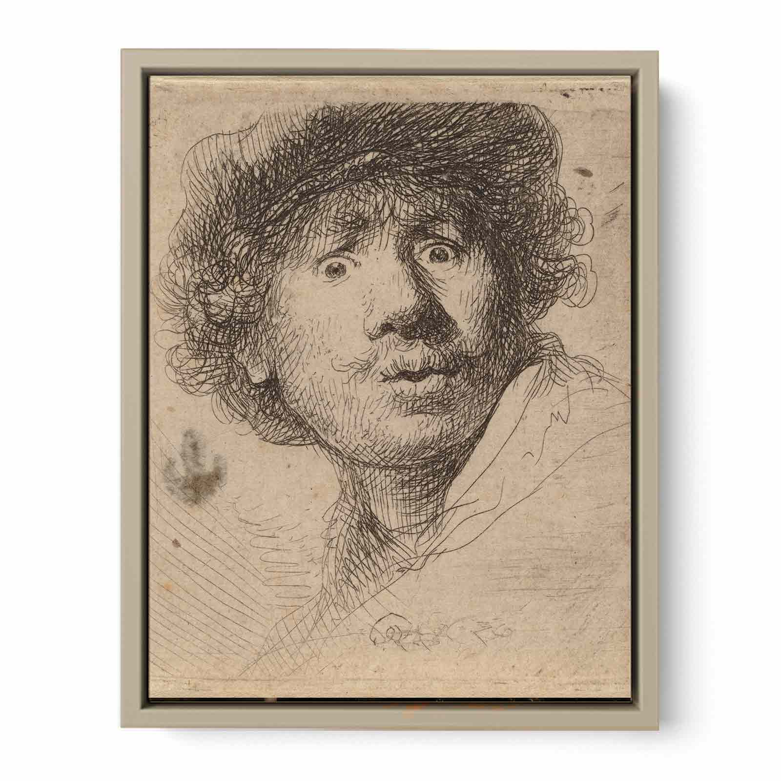 Self Portrait with a Cap, openmouthed Painting