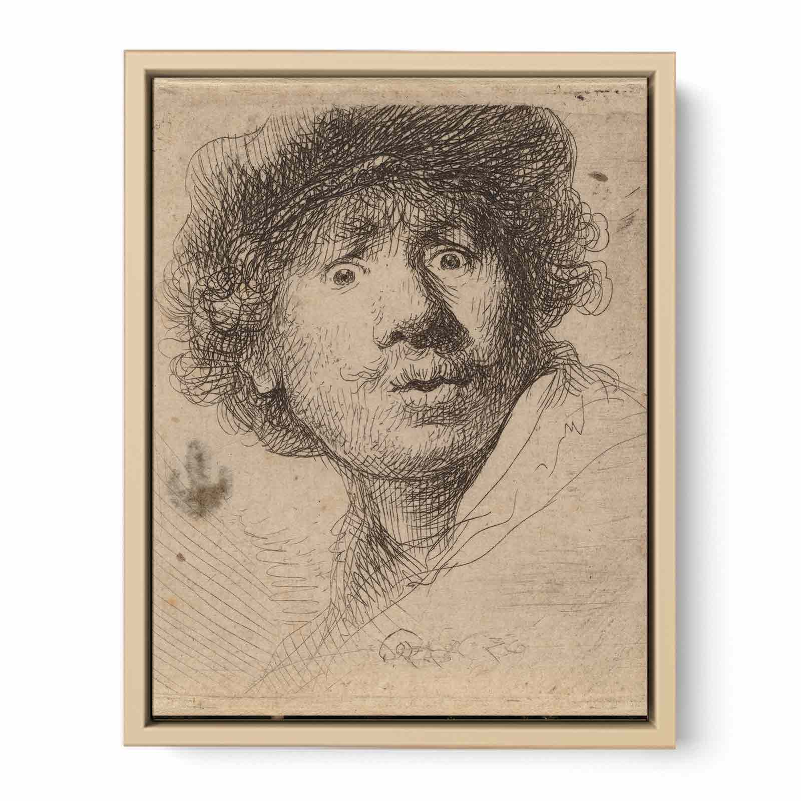 Self Portrait with a Cap, openmouthed Painting