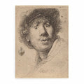 Self Portrait with a Cap, openmouthed Painting