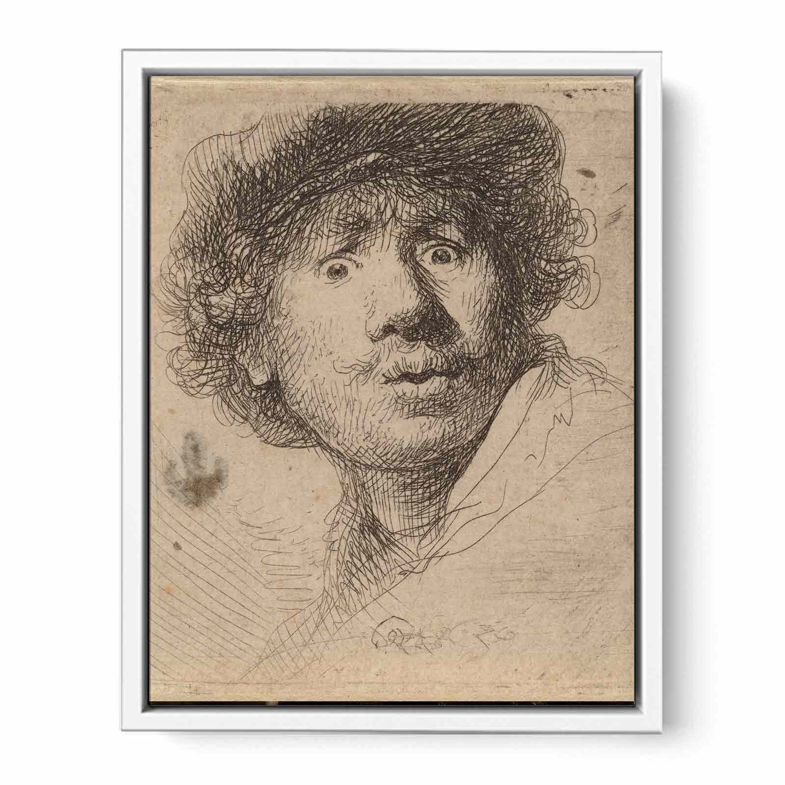 Self Portrait with a Cap, openmouthed Painting