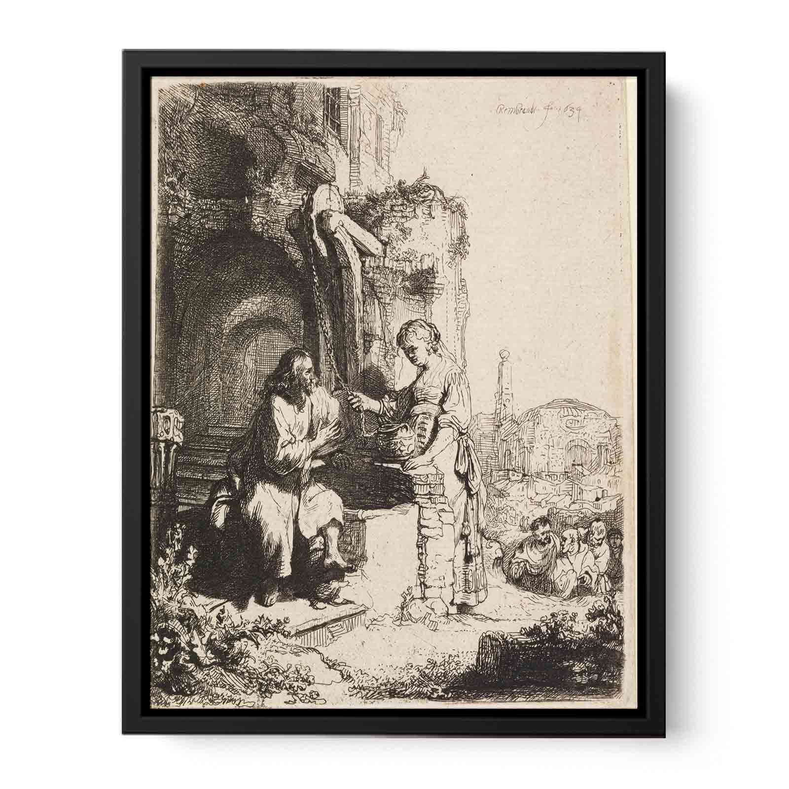 Christ and the Woman of Samaria among Ruins Painting