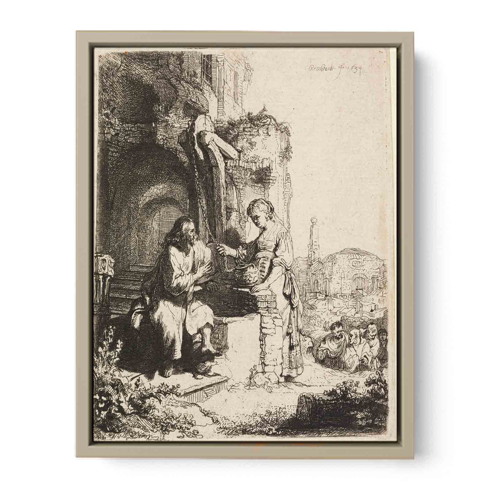 Christ and the Woman of Samaria among Ruins Painting