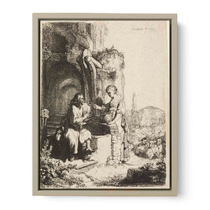 Christ and the Woman of Samaria among Ruins Painting
