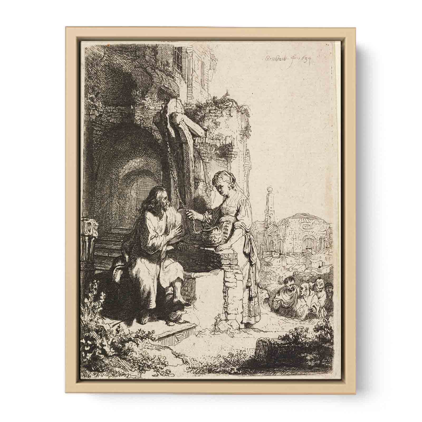Christ and the Woman of Samaria among Ruins Painting