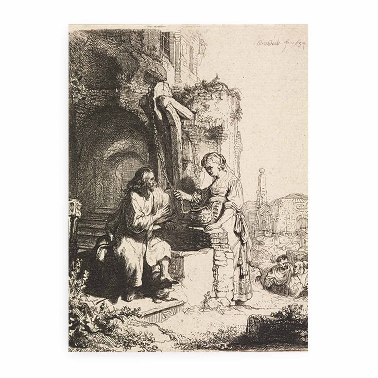 Christ and the Woman of Samaria among Ruins Painting