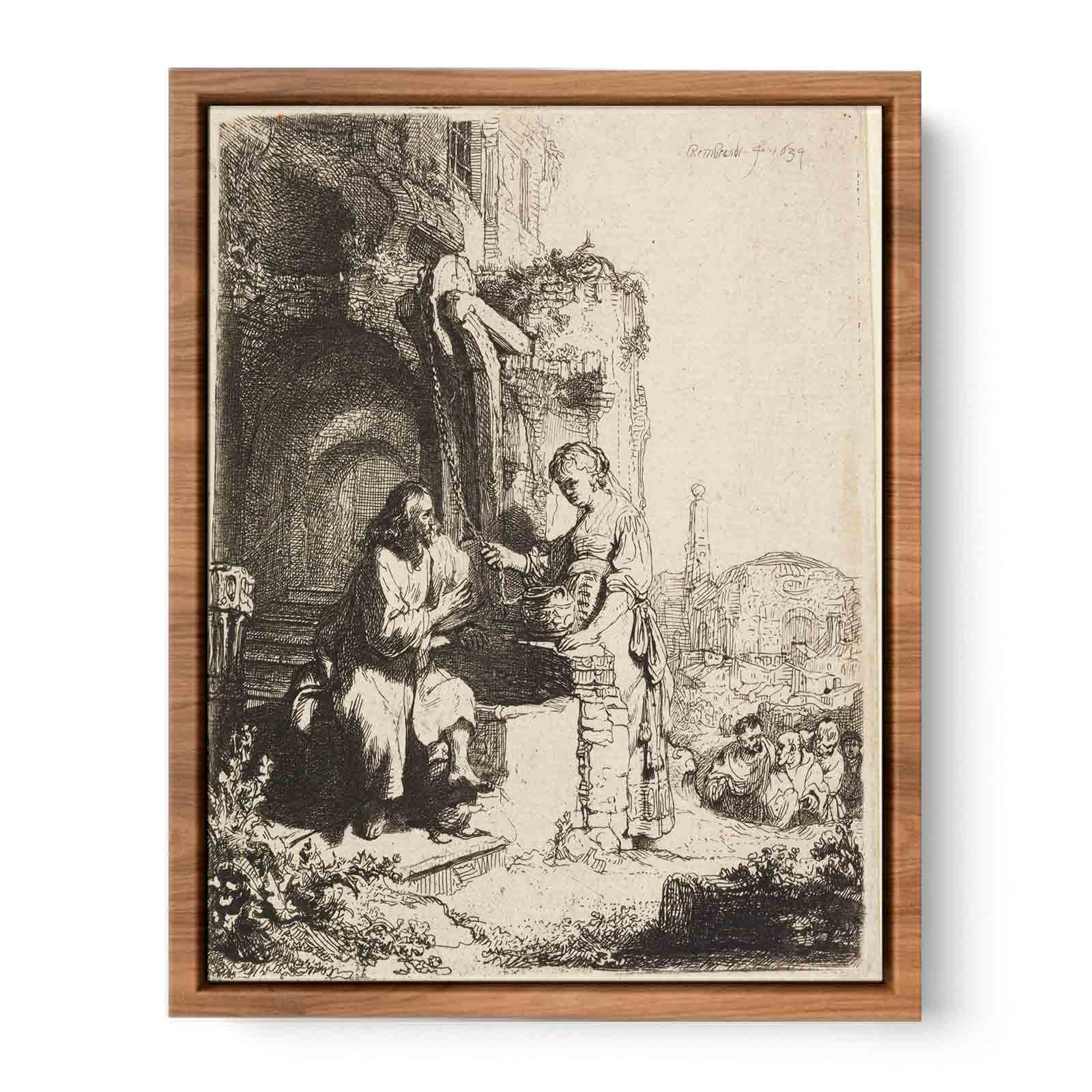 Christ and the Woman of Samaria among Ruins Painting