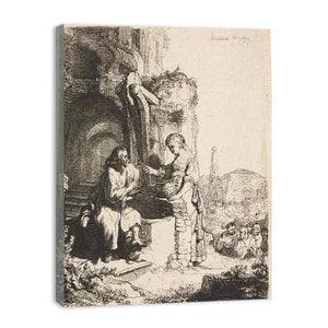 Christ and the Woman of Samaria among Ruins Painting