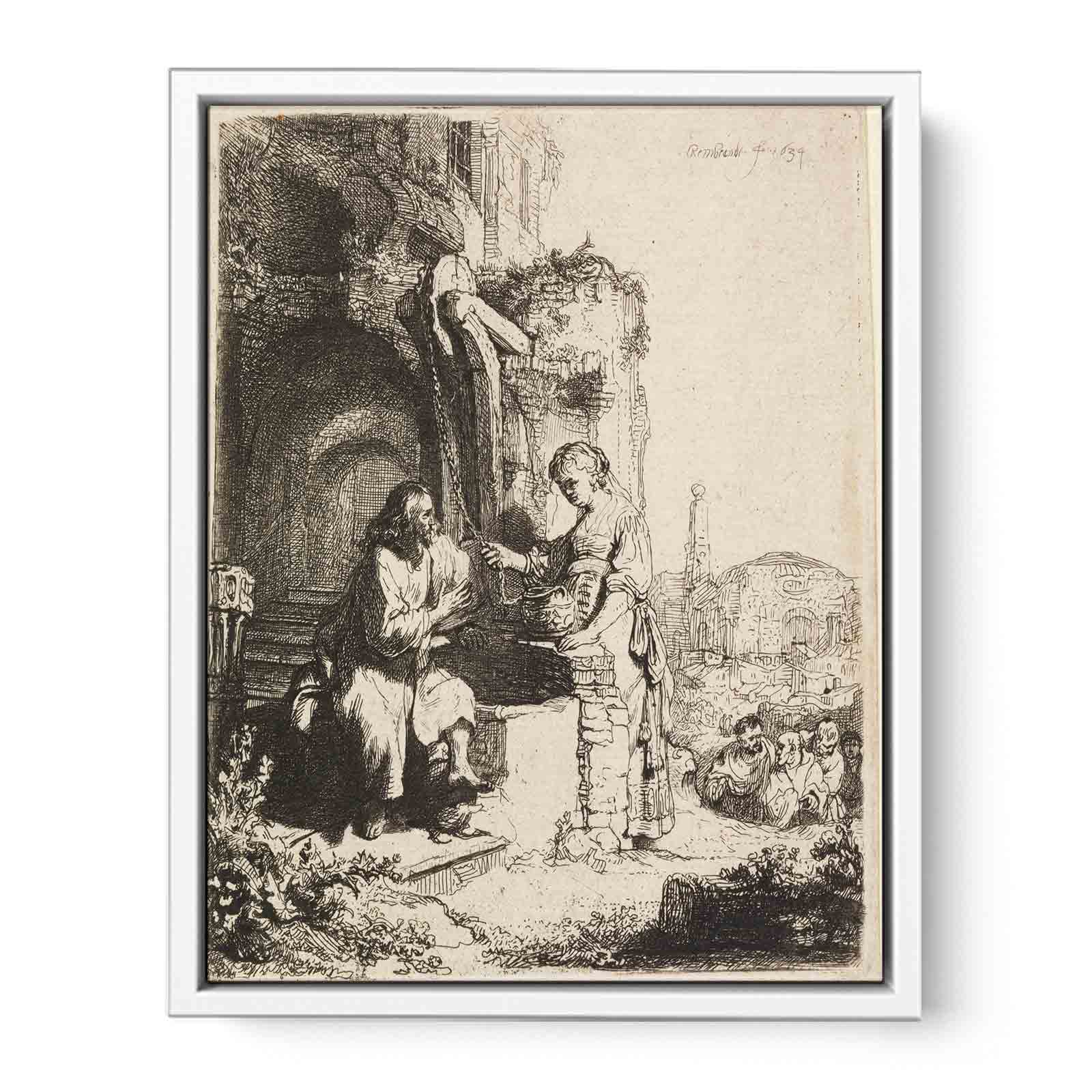 Christ and the Woman of Samaria among Ruins Painting