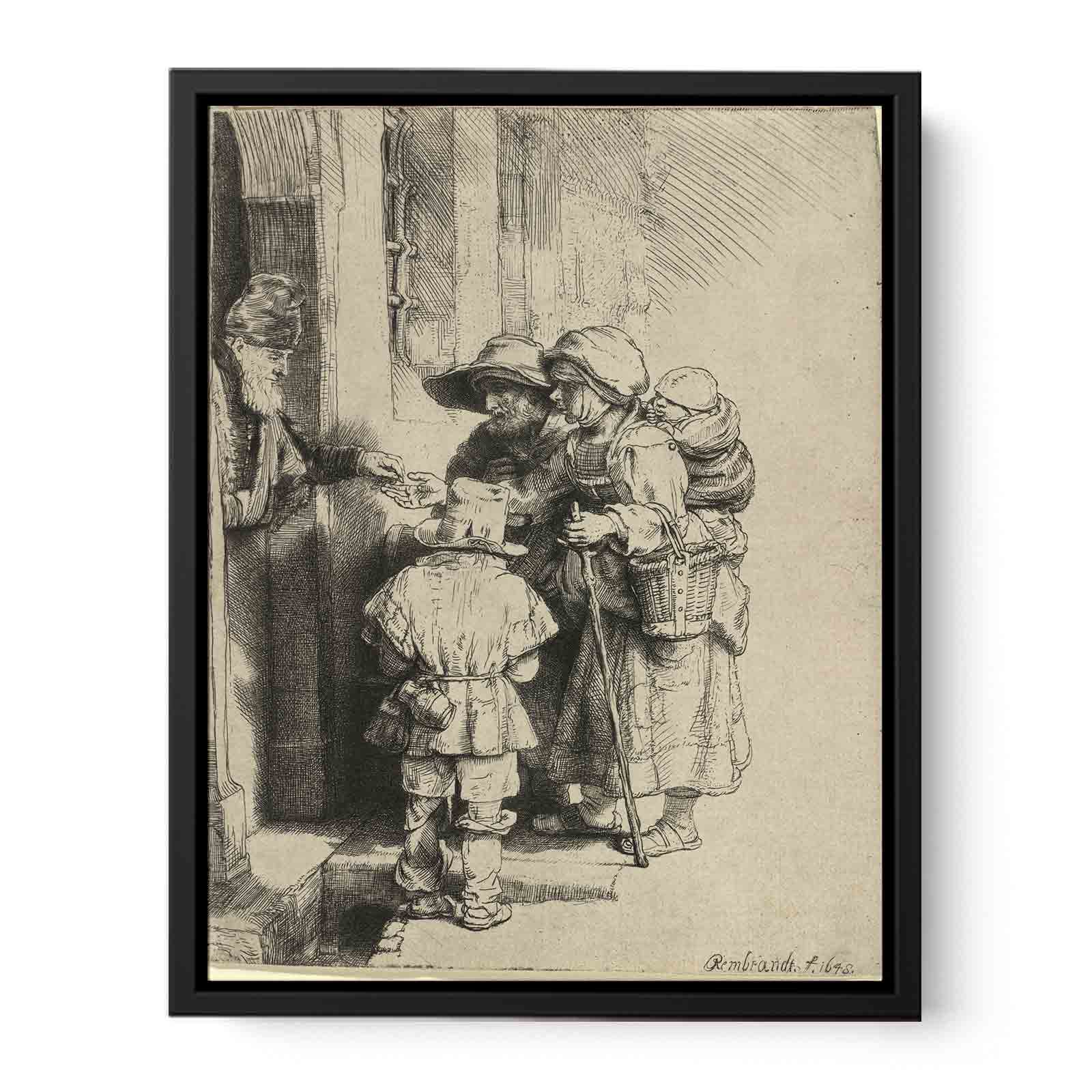 Beggars Receiving Alms at the Door of a House 1648 Painting